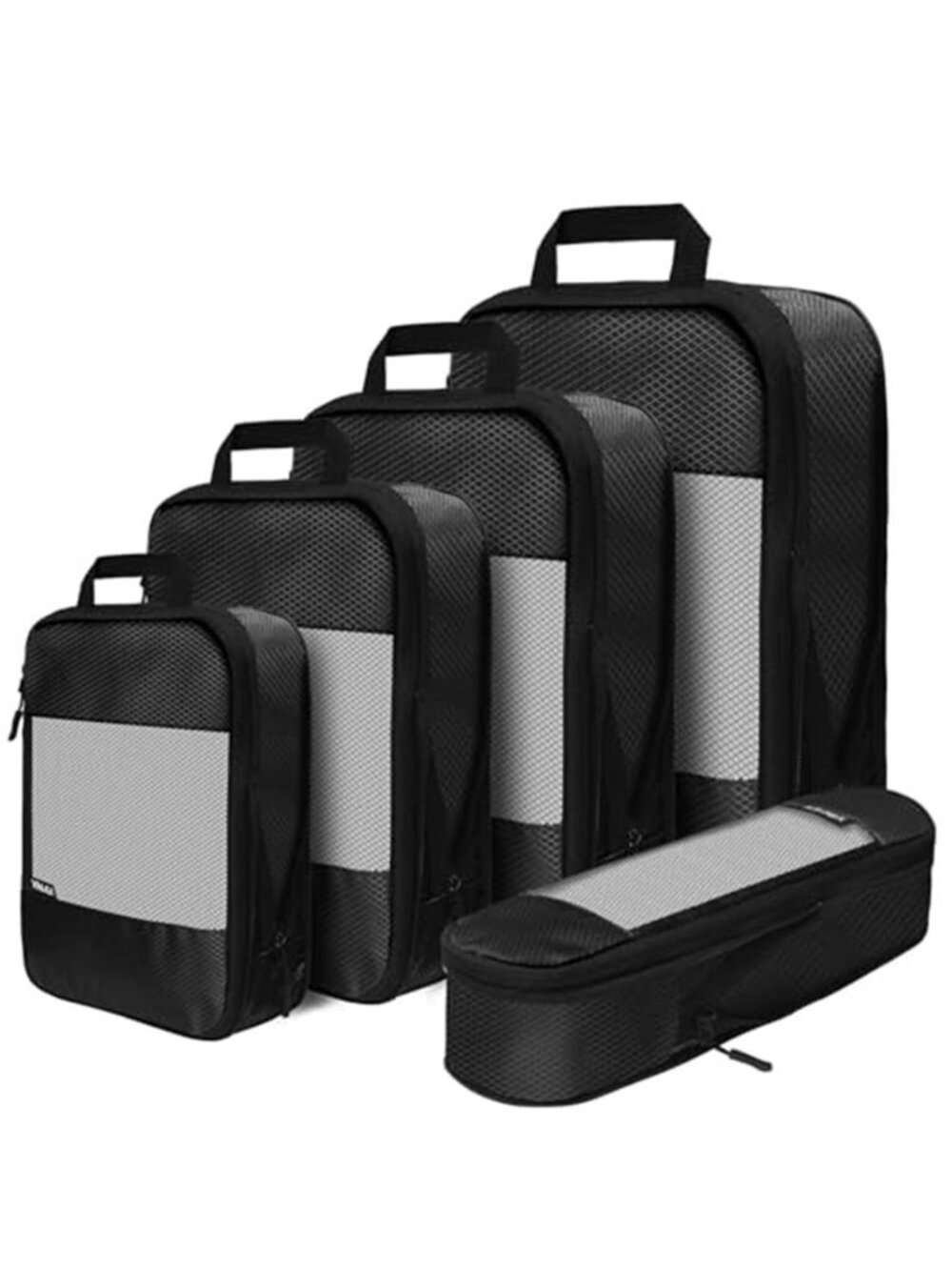 5 Piece Compression Packing Cubes Travel Luggage Organizer Bags Space Saving Set